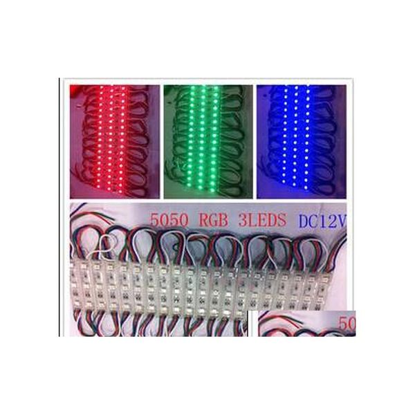 Modules LED Mode de rétroéclairage 1000X pour les modes de signe de panneau d'affichage Lumière de lampe 5050 Smd 3 RVB / Vert / Rouge / Bleu / Chaud / Blanc Étanche DC 12V Drop Dhz1C