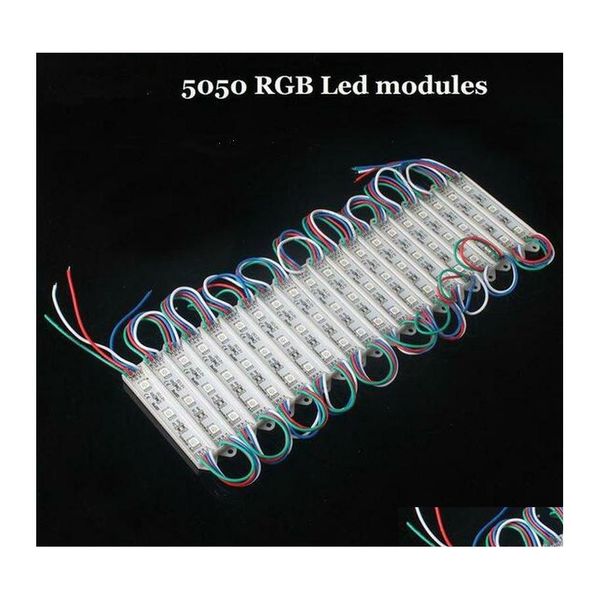 Módulos Led 5050 Rgb Luz de modo Led a prueba de agua 12V Smd 3 Leds 0.72W Modos Señal de retroiluminación para letras de canal Luces de entrega de gota L Dhtay