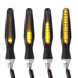 LED Motorcycle Turn Signalen Licht 12 SMD Tail Flasher Flowing Water Blinker IP68 Buigbare Motorfiets Knipperende Lichten