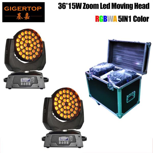 Tête mobile LED 36X15W Beam Wash Zoom Lumière principale mobile RGBWA 5IN1 Pack 2in1 Flight case Road case Rack case Chine flight case 22102