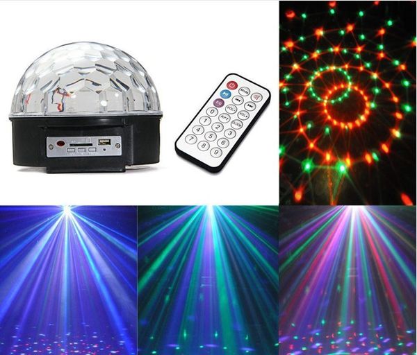 LED MP3 DJ Disco Party Club DMX512 Crystal Magic Ball Stage 18W RGB Light luces de escenario AC110V-220V