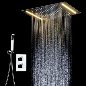 LED lumières multifonctions salle de bain ensemble de douche accessoires robinet panneau robinet et mélangeur d'eau froide LED tête de plafond pluie Wa187w