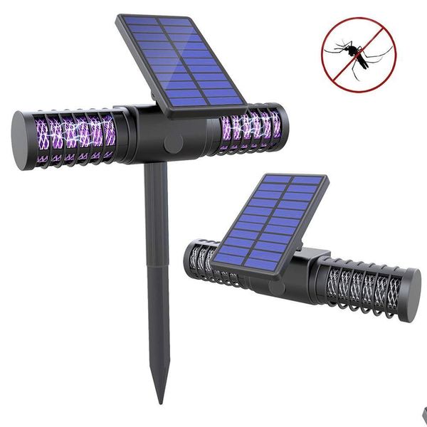 Luces multifuncionales LED Brelong Outdoor Solar Mosquito Killer 15W Trampa UV Absorción física Lámpara Pocatalyst de electrones con luz DHSQX