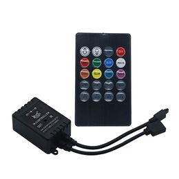 Controlador de música remoto IR de 20 teclas Audio sensible al sonido para tira LED RGB DC12v-24v con batería incluida