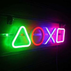 Led Neon Light Jeu Icône Signe Lampe USB Charge Tenture Murale Atmosphère Veilleuse Pour PS4 Salle De Jeux Décor Néon Signes Cadeau HKD230825