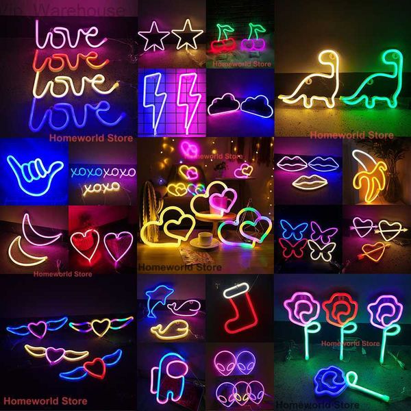 LED Neon Light Sign Modelado Lámpara de noche 88 Estilos Venta al por mayor Dropshipping Decoración Habitación Pared Fiesta Boda Colorido Regalo de Navidad HKD230825