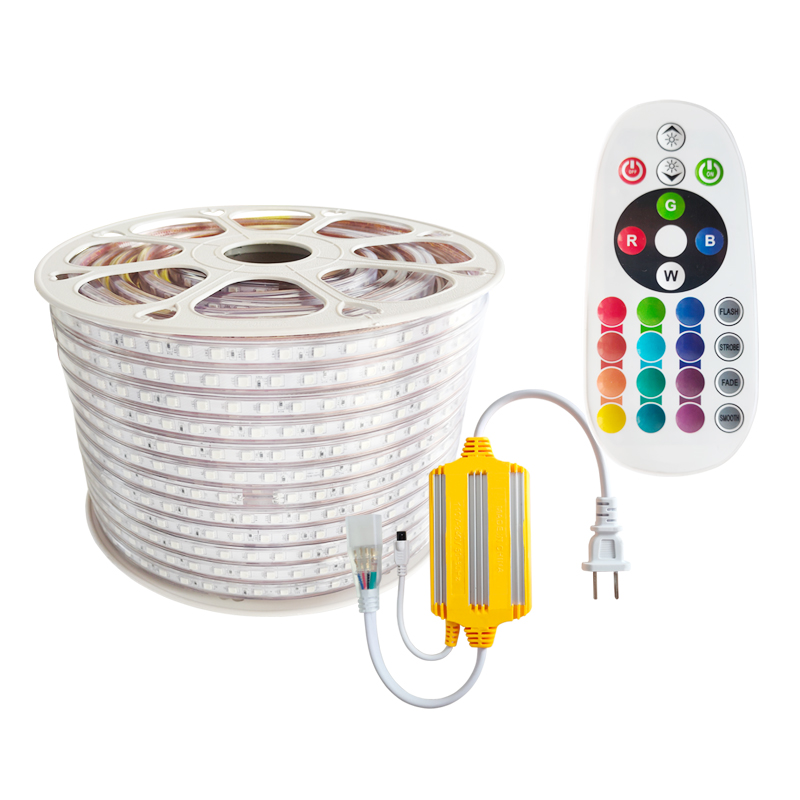 Bande lumineuse au néon à LED, cordon lumineux à LED flexible AC 110-120 V, bande lumineuse au néon connectable étanche et découpable pour la décoration de la maison/jardin/bâtiment crestech