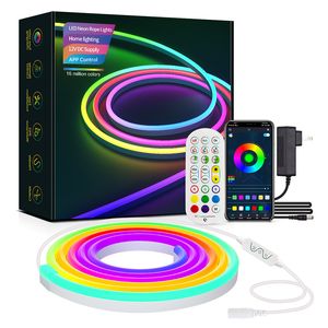 LED Neon Lights 10ft RGBIC Smart WiFi Bluetooth Neon Rope Light Flexibel Diy Shape Tv -achtergrondverlichting Decoratief