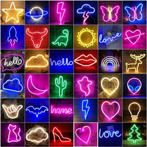 LED Neon Night Light Art Sign Wall Room Home Party Bar Cabaret Décoration De Mariage Cadeau De Noël Tenture Murale Papier Peint I272i