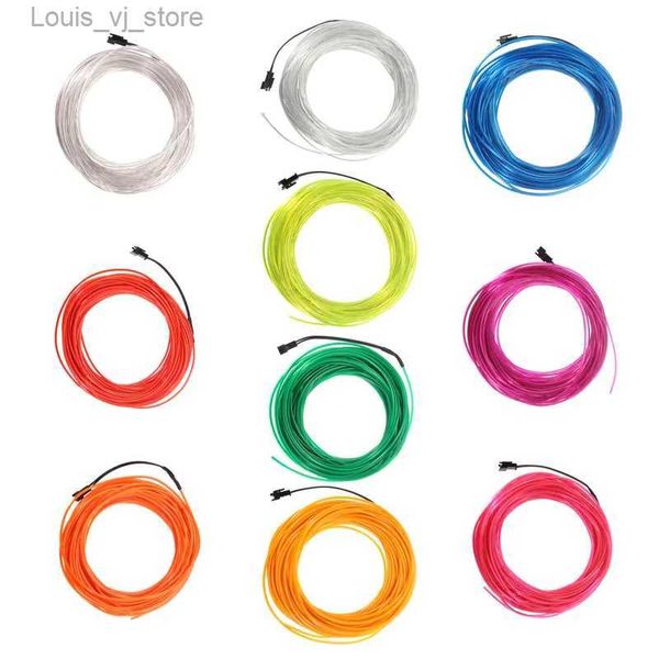 Letrero de neón LED 20M DC 12V Luz de tira LED Luz de neón Resplandor EL Cable de tubo de cuerda para fiesta de baile Decoración automática Multicolor YQ231201