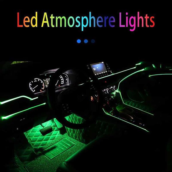 LED Neon Sign 6M voiture néon bande lumineuse RGB LED lumières d'ambiance décorative porte voiture lumière APP à distance Bluetooth voiture atmosphère intérieure YQ240126