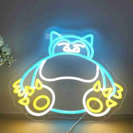 LED Neon Sign Animes Neon Sign Wall Art Creative LED Light Home Decor Mariage Anniversaire Cadeau Salle de Jeux Chambre Dimmable Lampe Bar Beer Club Sign YQ240126