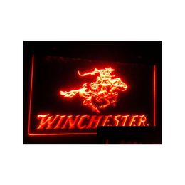 LED Neon Sign B107 Winchester Armes à feu Gun Beer Bar Pub Club 3D Signes Light Home Decor Artisanat Drop Livraison Lumières Éclairage Vacances Dhzxw