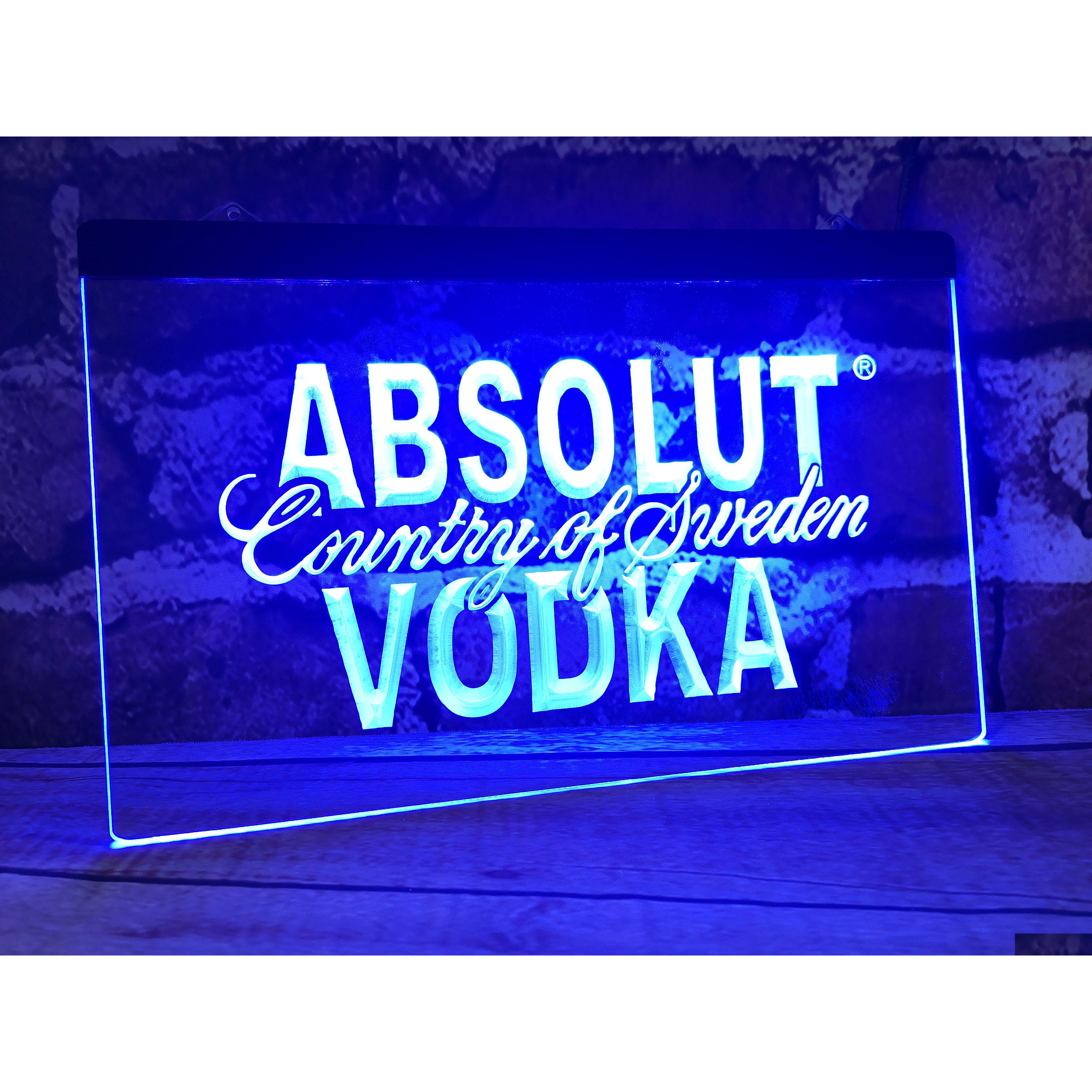Sinal de néon led b14 vodka país da suécia cerveja bar decoração para casa artesanato luzes entrega gota iluminação feriado dhcs3