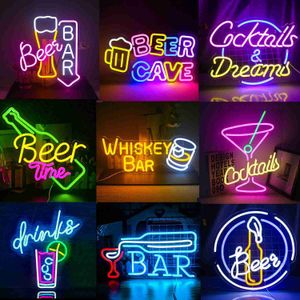 LED Neon Sign Bar Series Neon Sign Mall Stores Party Cocktail Party Club Shops Dépanneur Restaurants Lieux d'affaires LED Light Wall Décorer YQ240126