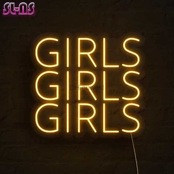 Enseigne au néon LED grande taille filles enseignes au néon fille décoration murale signe de lumière au néon signe LED pour chambre à coucher mots au néon Cool Art enseigne au néon lampes au néon mignonnes YQ240126