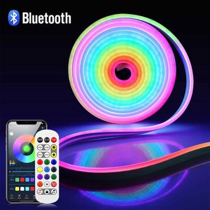 LED-neonreclame Dynamische Droomkleur Neon LED-strip WS2811 RGBIC Sfeerlichtband Bluetooth-bediening Geschikt voor Game Room Slaapkamer Decor YQ231201