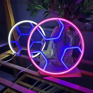 LED Letrero de neón Fútbol Letrero de neón Luz Baloncesto LED Decoración Lámpara USB Enchufe para sala de juegos Tienda de entrenamiento Fiesta Regalo para niños YQ231201