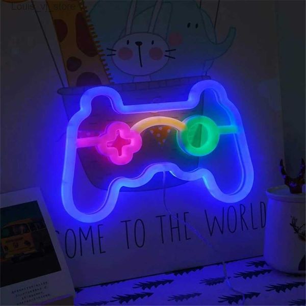 Enseigne au néon LED forme de jeu néon LED adapté à la décoration murale panneau de manette de jeu chambre à coucher aire de jeu pour enfants fête YQ231201