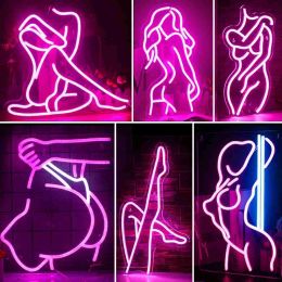 Led neon bord led neon lichte dame nachtlicht hangende decor neon voor wijn glazen bar slaapkamer jeb neon licht r230613 ll