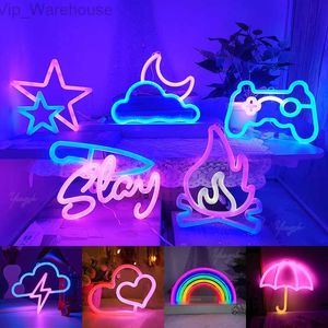 LED Neon Sign Licht Dubbelzijdig Luminescentie Nachtlamp Strip Cloud Moon Star Fire Gamepad Kerstmuts Decor Kamer Muur Winkelfeest HKD230825