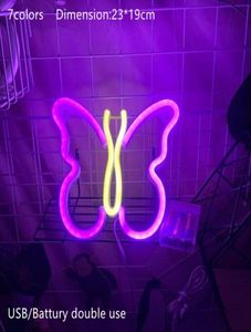 LED Neon Sign Light SMD2835 Pvcacryl Butterfly Pink 3500K 6500K USB Charge Indoor Holiday Lighting voor feestdagen Xmas Party WOD87180682