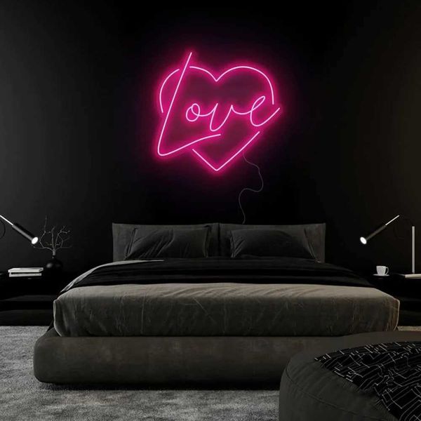 LED enseigne au néon amour enseigne au néon personnalité Design maison Ooffice salle de jeux Bar Club chambre cadeau vacances décoration Art néon éclairage YQ240126