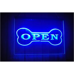 LED Neon Sign LS0175 Ouvert pendant la nuit Gravure 3D Lumière En gros au détail Drop Livraison Lumières Éclairage Vacances Dhptf