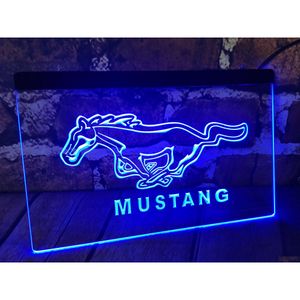 Led néon signe Mustang applique murale décor chambre Bar fête noël mariage livraison directe lumières éclairage vacances Dhemp
