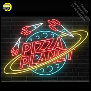 LED-neonreclame Neonreclame PIZZA PLANET Neonlampen Recreatie Bierglazen buis Handwerk Neonlichtlamp Anime Kamerdecoratie Hotel Neonlichtmuur YQ240126