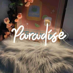 LED Neon Sign Paradise Neon Sign LED Néons pour Bar Party Wall Room Decor Club Anniversaire Mariage Décoration Lampe Neon Sign USB Night Light YQ240126