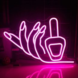 LED-neonreclame Roze Nagels Salon Neonreclame voor wanddecoratie USB Schoonheidswinkel Kamer Cadeau Licht en winkeldecor Licht Nagels Salonwinkel Dame Feest YQ240126