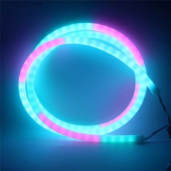 Enseigne au néon LED Pixel néon bande LED Flexible DC 5V 12V Tube rond WS2811 SK6812 bande LED de couleur magique pour KTV Bar voiture vacances lumières de Noël YQ231201