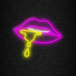 Enseigne au néon LED lèvres sexy enseignes au néon lumière LED flamme lèvres rouges enseigne au néon enseignes au néon sexy décoration murale néon pour salon fête bar décor YQ240126