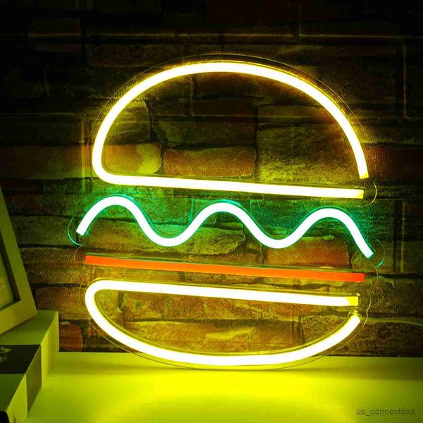 Letrero de neón LED con forma de luz de neón, letrero de neón de comida rápida para boda, tienda, cumpleaños, decoración del hogar R230613