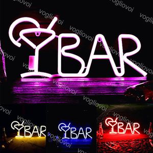 LED Neon Sign String Light 8 Model Letter Shape Bar Colgante de pared 3D Holiday Lighting con controlador para Family Party Dormitorio Deco215Y