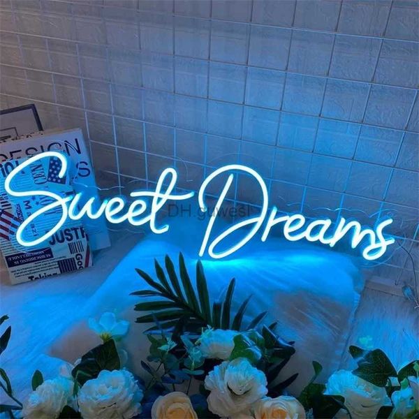 LED Neon Sign Sweet Dream Neon Sign Personnalisé Acrylique Lampe LED Fête De Mariage Saint Valentin Demande En Mariage Chambre Murale Style Décoration Murale Cadeau YQ240126