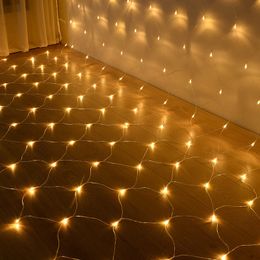 LED Net Lights Strings 110V 220V 24V 30V Wedding Decoratie Kerst Fairy String Light Holiday Festival Multi Outdoor Garden Lamp Crestech168