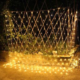 Réseau de LED maille chaîne lumière 10x8M 6x4M 3x3M 3x2M 1 5x1 5M 8 Modes 110V 220V fée lumières décoratives noël mariage carré parc De238b