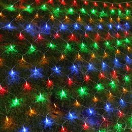 LED NET Cadena de luces Navidad Exterior impermeable Malla Iluminación de hadas 2 m * 3 m 4 m * 6 m Luz de fiesta de boda con controlador de 8 funciones usastar