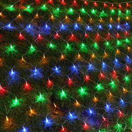 LED NET STRING Lichten Kerstmis Outdoor Waterdicht Mesh Fairy Lighting 2m*3M 4M*6m Wedding Party Light met 8 functiecontroller Oemled