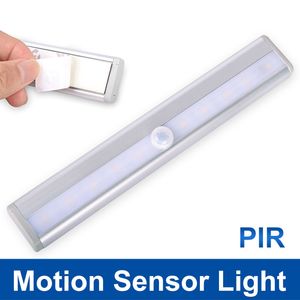 Luz de noche LED 10LEDs Sensor de movimiento Luz de armario Luz de inducción infrarroja automática IR Luz de noche para dormitorio Kicthen Escaleras