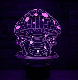 LED veilleuse 3D champignon 7 couleurs interrupteur tactile acrylique Table lampe de bureau décor décoration de noël R457357539