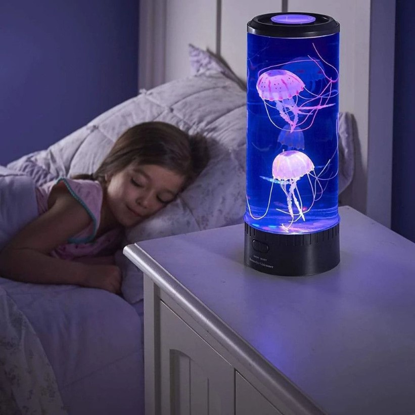 LED Night Light the Hypnoti Jellyfish Aquarium Seven Color Led Ocean Lantern Lights Decoration Lamp för barn rum barn gåva y22064