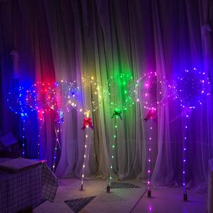 LED NIEUWTIGHEID LIDING UP BOBO -BALLONEN ROSE BOUQUET Wedding Transparante lichte bal Glow Bubble Ballon String Lights Valentine's Day Party Decor Diy Gifts Usastar