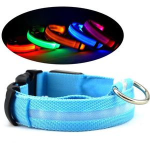 Led nylon halsband hond kat harnas flitsen licht nachtveiligheid huisdier halsbanden 8 kleur XS-XL maat kerst accessoires snel