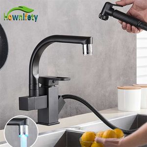 LED of Not Black Kitchen Kraan Trek Bidet Spray Deck Mount Cold Mixer Tap 360 Rotatie Swivel Badkamer Sink Crane 211108