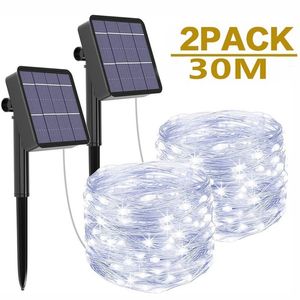 Guirlande lumineuse solaire d'extérieur à LED pour Noël, pelouse, jardin, mariage, fête et vacances (1/2 paquet) 211104