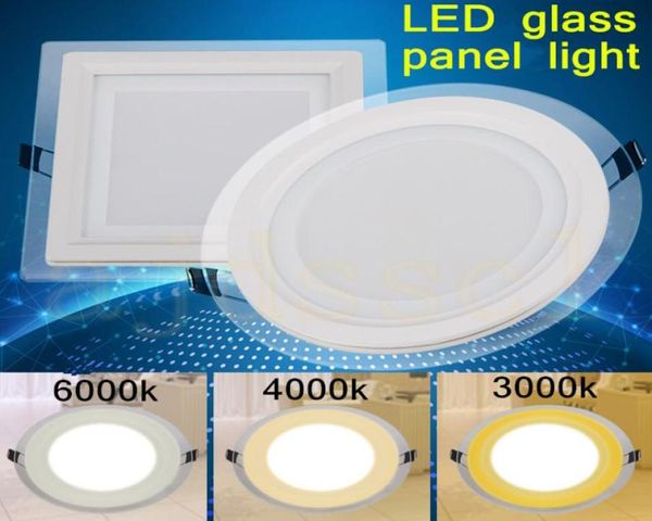 Panel LED LED SPOT 3 cambio de color vidrio LED Downlight 6W 9W 12W 18W Panel de luz AC85265V iluminación interior empotrada en el techo 1602222