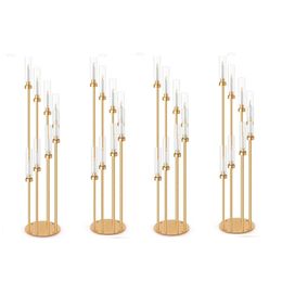 Bougie de fête LED) 8 bras décorations fournitures pilier piédestal socle de table passerelle pilier support décoration de mariage pour support de toile de fond de mariage